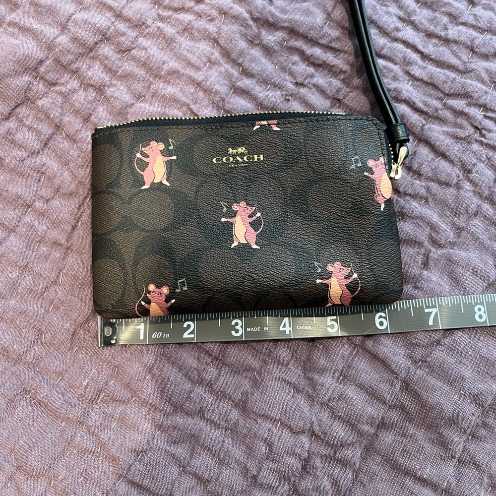 Coach wrist wallet with dancing  mice